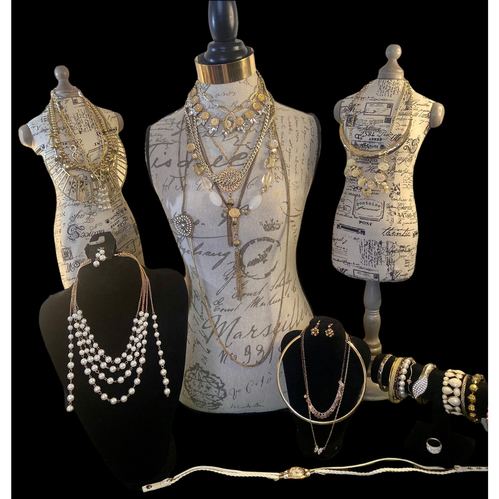 Vintage to Now Neutral and Gold Tone Jewelry Lot